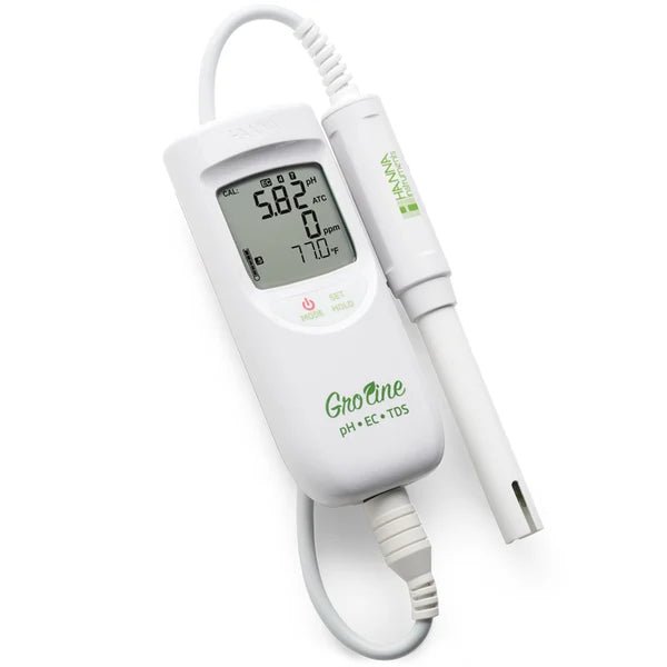 Hanna GroLine Waterproof Portable pH/EC/TDS/Temperature Hydroponics Meter Kit - Green Thumb Depot