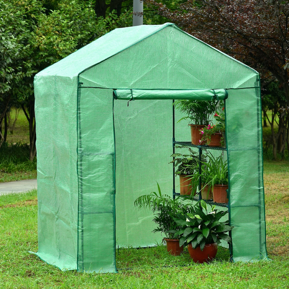 Riverstone Large Portable Walk In Greenhouse with Heavy Duty Opaque Co ...