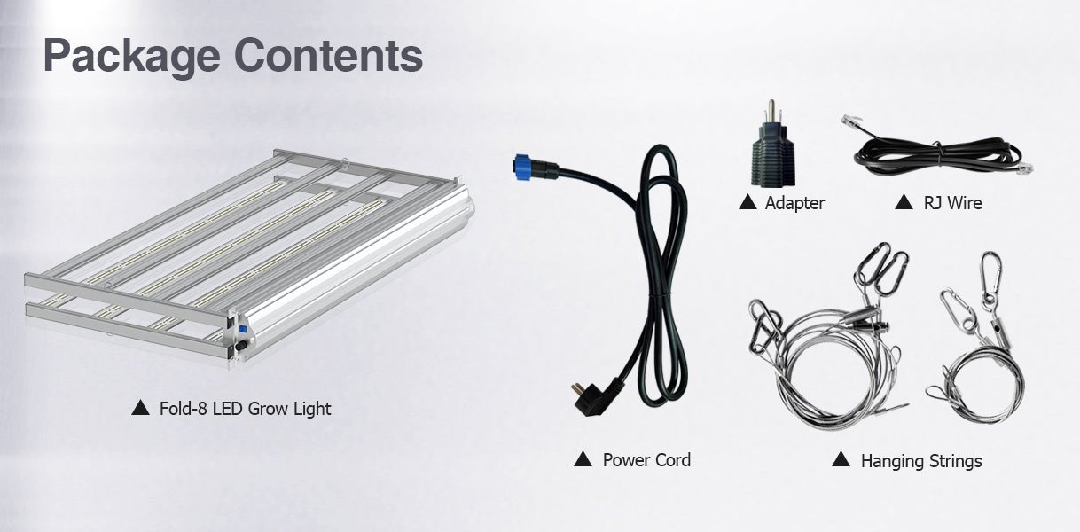 Medic Grow Fold-8 LED Grow Lights - Full Spectrum for Efficient Indoor Plants Growing - 760 Watt - Green Thumb Depot