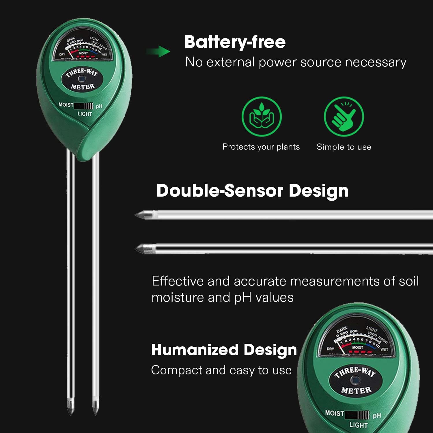 VIVOSUN 3-in-1 Soil Tester - Green Thumb Depot