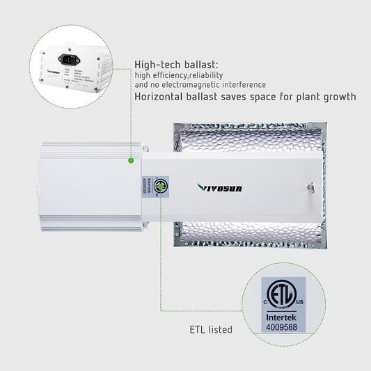 VIVOSUN 315W Ceramic Metal Halide CMH/CDM Grow Light Fixture - Green Thumb Depot