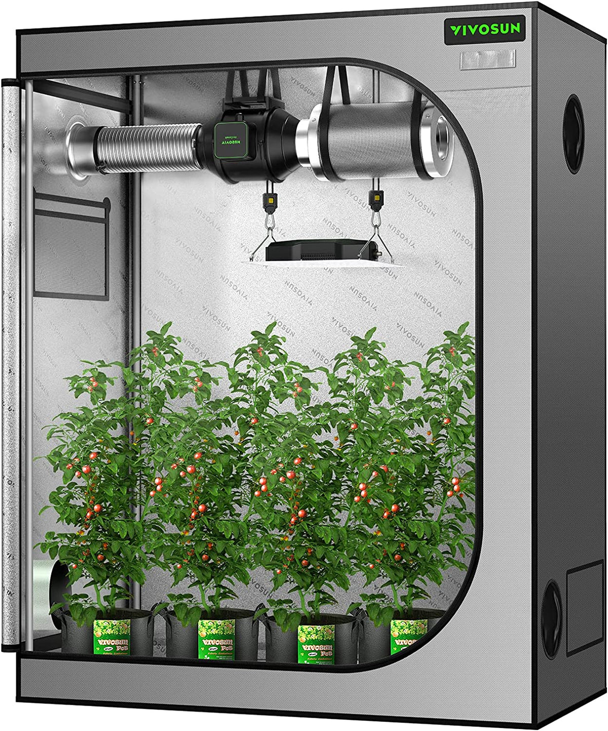 Vivosun 4x2 Mylar Grow Tent with 19mm Poles, 48″ x 24″ x 60″ — Green