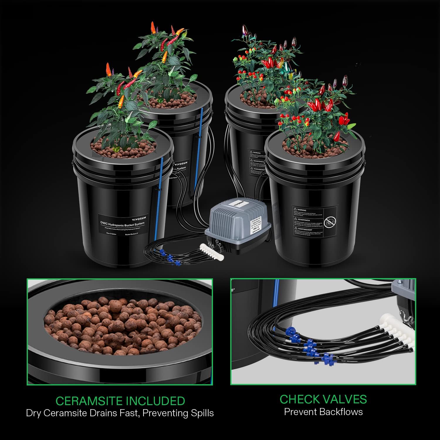 VIVOSUN Hydroponic Growing System Kit - Green Thumb Depot