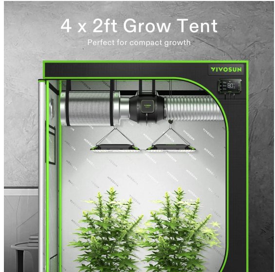 Vivosun Mylar Grow Tent, 48" x 24" x 60" - Green Thumb Depot