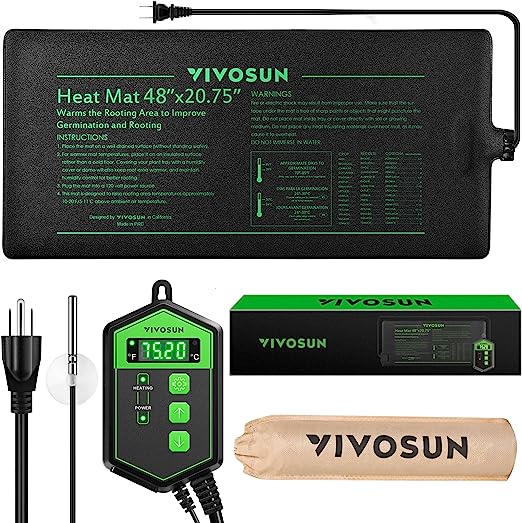 VIVOSUN Seedling Heat Mat Digital Thermostat Combo - Green Thumb Depot